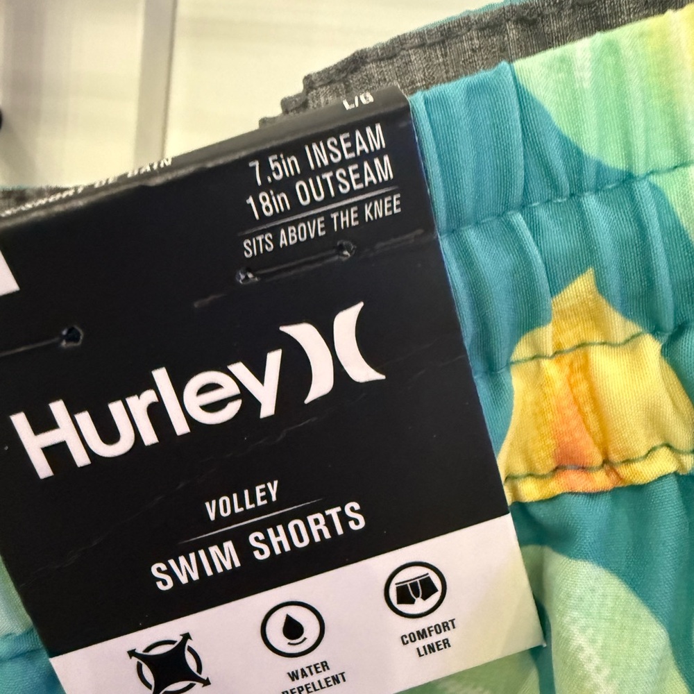 Hurley Aqua Floral Men's Board Shorts - Picture 12 of 14